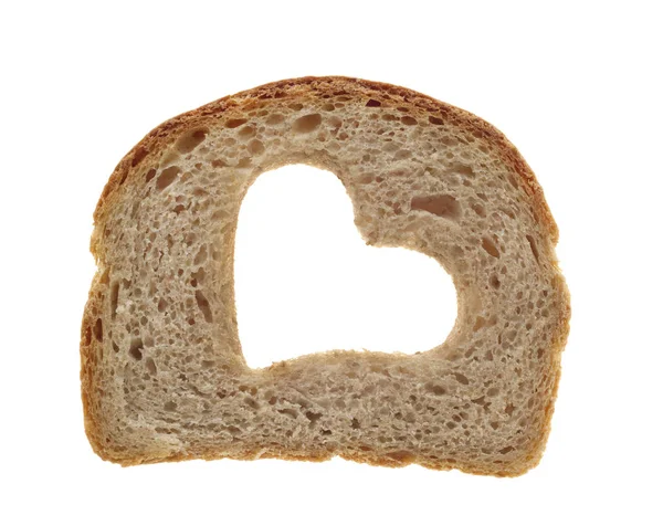 Segment Volkoren Brood Geïsoleerd Witte Achtergrond — Stockfoto