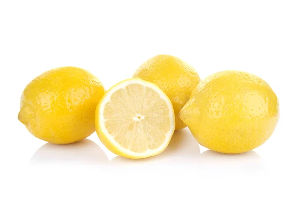 Färska Citroner Isolerade Vit Bakgrund — Stockfoto