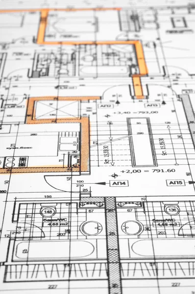 Architektonisches Projekt Draufsicht — Stockfoto