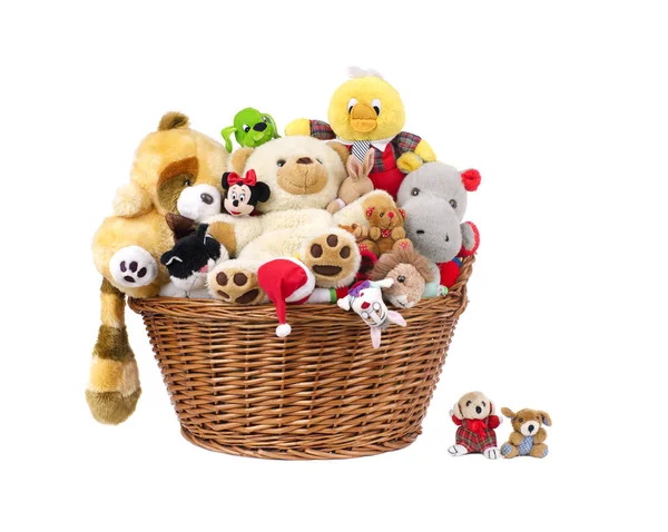Stuffed Animal Toys Basket — Stock Photo, Image