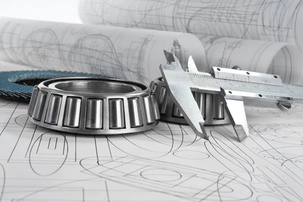 Roller Bearings Gauge Grinding Disc Drawings — Stock Photo, Image