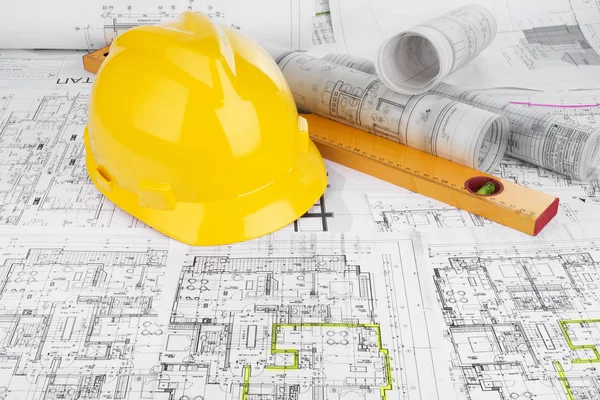 Sarı başlık, seviye ve proje çizimleri 