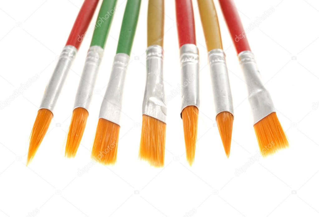 Brushes, isolated on white on background,close up