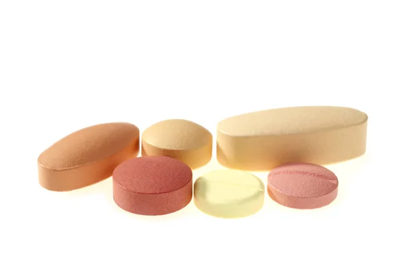 Tabletter Isolerade Vitt — Stockfoto