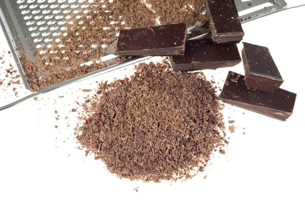 Izgara Çikolata Mutfak Rendesi Beyaz Arka Planda Izole — Stok fotoğraf