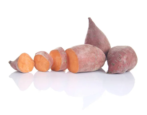 Sweet Potatos Isolated White Background — Stock Photo, Image