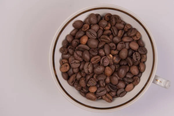 Káva Semena Barevném Pozadí — Stock fotografie