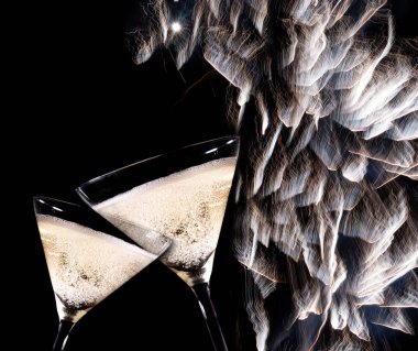 Şampanya ile yeni yıl arka plan