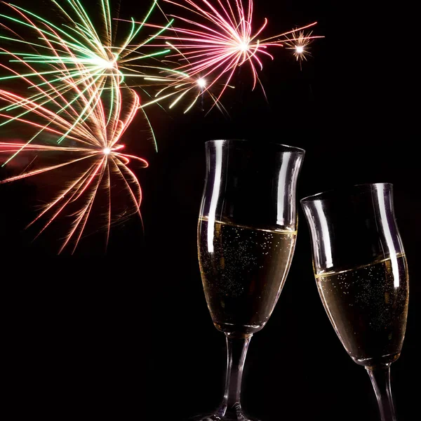 Neujahrshintergrund Mit Champagner Stockbild