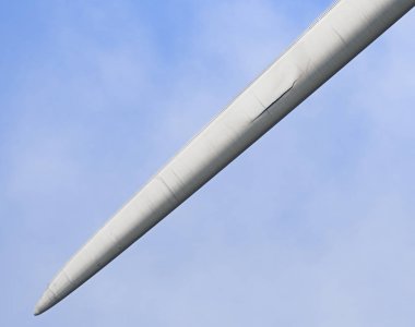 hasarlı bıçak rüzgar türbini yakın çekim