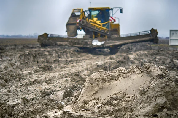 Matériel Agricole Récolte Betteraves Sucrières Leur Chargement Dans — Photo