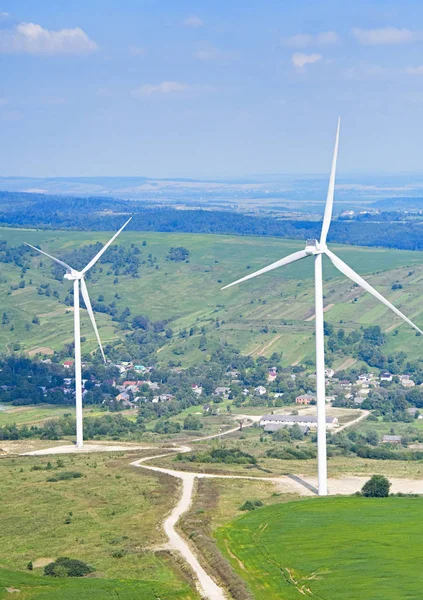 Vindturbin Från Luften Hållbar Utveckling Miljövänlig Förnybar Energi Koncept — Stockfoto