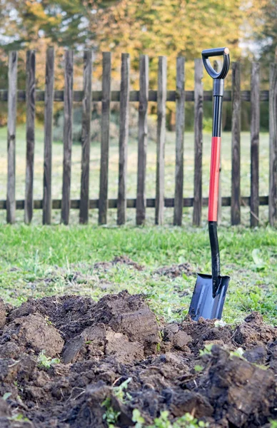Shovel Soil Backgound Gardening — Stock Photo, Image