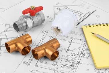 Makine dairesi ısıtması. Konsept ısıtma. Ev için ısıtma projesi