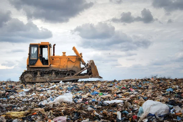 Bulldozer werken — Stockfoto