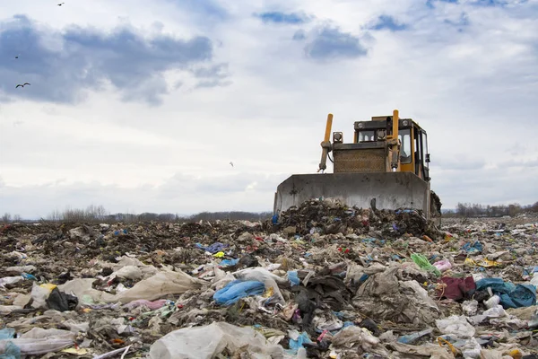 Bulldozer werken — Stockfoto