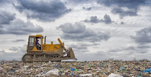 Bulldozer werken — Stockfoto