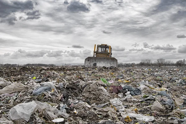 Bulldozer werken — Stockfoto