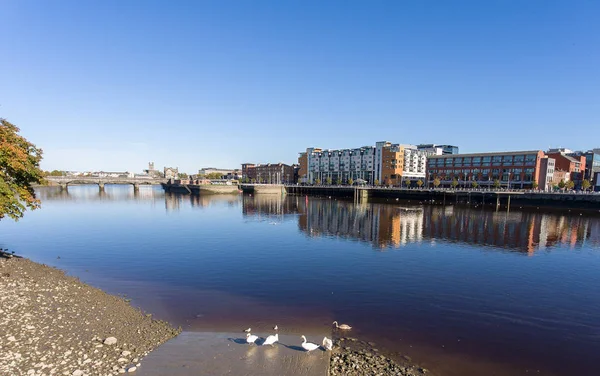 Limerick City Skyline Írország Gyönyörű Limerick Városi Városkép Folyón Shannon — Stock Fotó