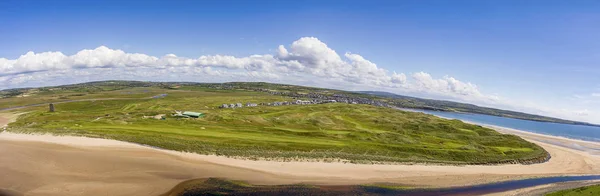 Живописные Воздушные Птицы Глаза Панорамный Ирландский Пейзаж Lahinch Lehinch Графстве Лицензионные Стоковые Фото