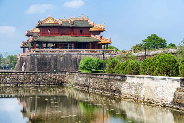 Scenic Side View Meridian Gate Moat Surrounding Imperial City Purple — Stock Photo, Image