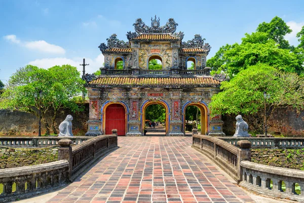 Vista Panorámica Puerta Este Puerta Hien Nhon Ciudadela Con Ciudad — Foto de Stock