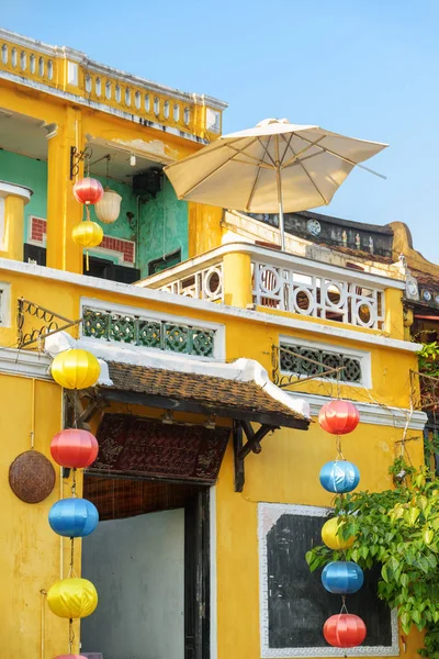 Hoi Hoian Vietnam April 2018 Scenic Old Traditional Yellow Building — Stock Photo, Image