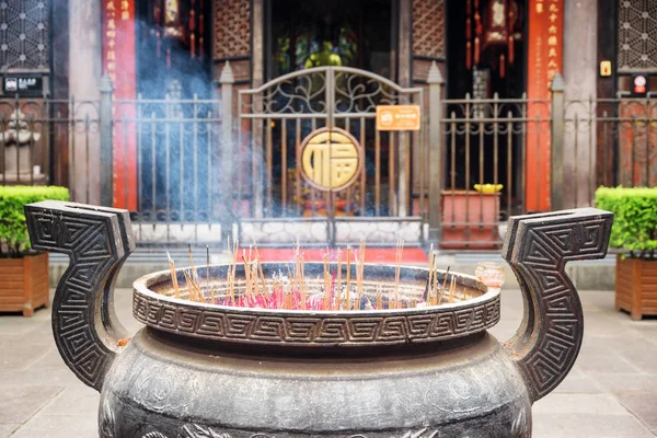 Chengdu Kína 2017 Szeptember Égő Füstölő Wenshu Templomban Buddhista Kolostor — Stock Fotó
