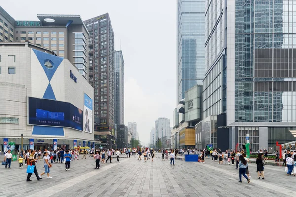 Ченду Китай Вересня 2017 Азіатський Туристів Жителів Гуляючи Hongxing Дорозі — стокове фото