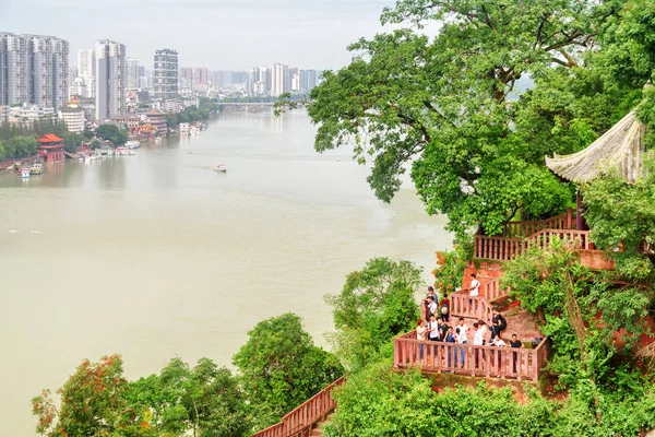 Leshan China September 2017 Amazing View City Min River Min — Stock Photo, Image