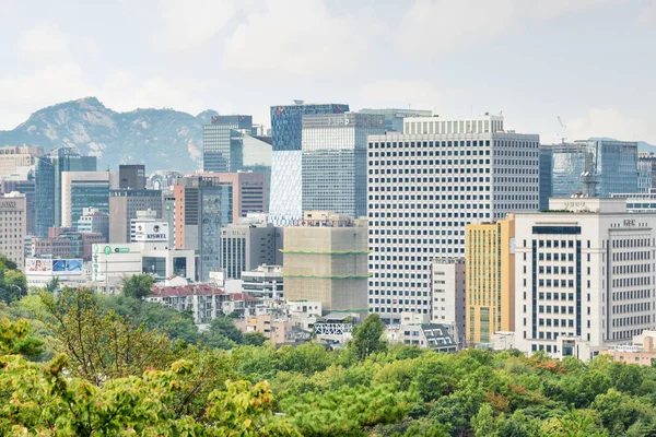 Seoul Sydkorea Oktober 2017 Vacker Utsikt Över Staden Natursköna Berg — Stockfoto