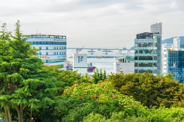 Busan South Korea Oktober 2017 Vacker Utsikt Över Busan Harbor — Stockfoto