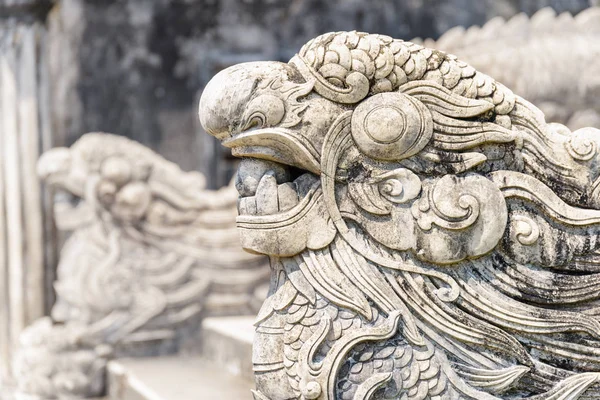 Stone Sculptures Dragons Imperial City Hue Vietnam Hue Popular Tourist — Stock Photo, Image