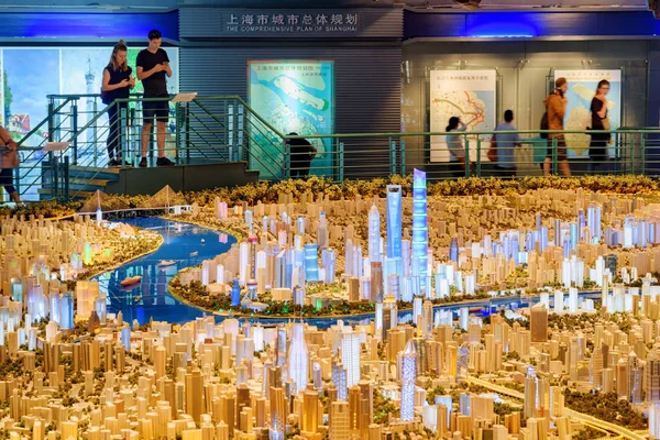 Шанхай Китай Жовтня 2017 Дивовижна Панорама Величезний Масштаб Моделі Міста — стокове фото