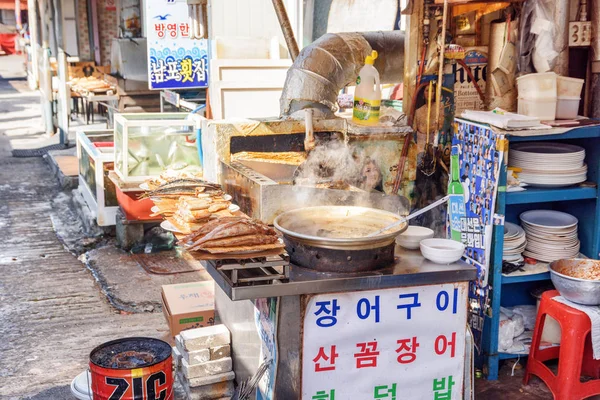 Busan Corea Del Sur Octubre 2017 Pot Traditional Korean Soup —  Fotos de Stock