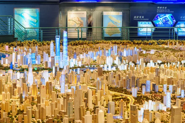 Шанхай Китай Жовтня 2017 Відмінний Вид Масштабна Модель Міста Тому — стокове фото