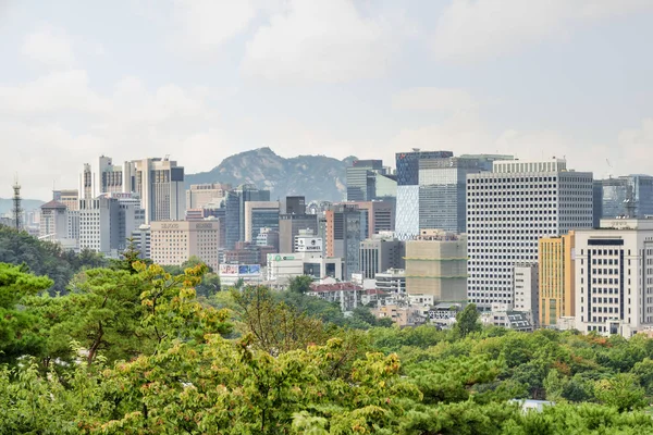 Soul Jižní Korea Října 2017 Úžasný Pohled Město Malebné Hory — Stock fotografie