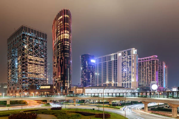 Increíble Vista Nocturna Edificios Modernos Cotai Macao Hermoso Paisaje Urbano — Foto de Stock