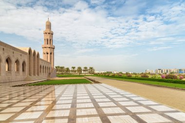 Sultan Qaboos büyük Camii 'nin güzel manzarası, Muscat, Umman
