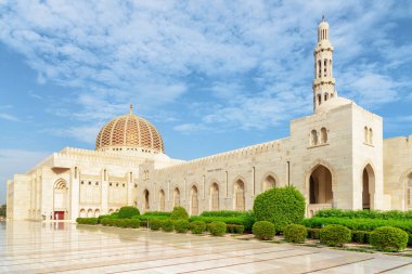 View of the Sultan Qaboos Grand Mosque from courtyard, Oman clipart
