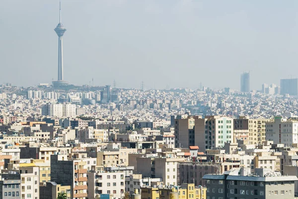 View of Milad Tower and residential buildings. Tehran skyline — Stock Photo, Image