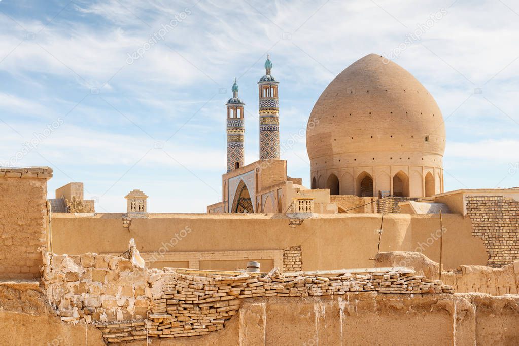 Amazing view of Agha Bozorg Mosque in Kashan, Iran