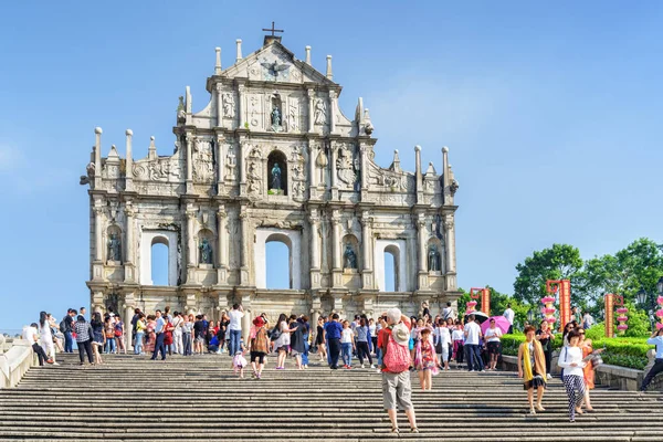 View of the Ruins of St. Paul 's in Macau — стоковое фото