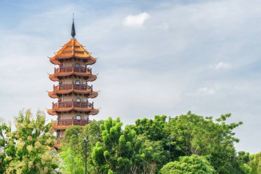 Çince tarzı pagoda Chee çene Khor Budist tapınağı'nda. Bangkok