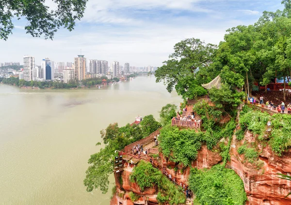 Le confluent de la rivière Min et de la rivière Dadu, Leshan — Photo