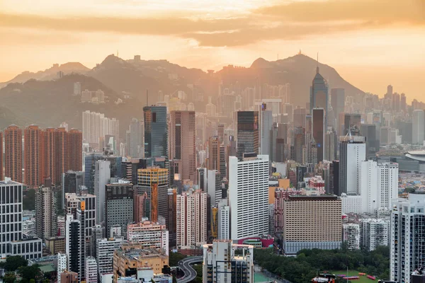 Splendida vista dei grattacieli nel centro di Hong Kong — Foto Stock