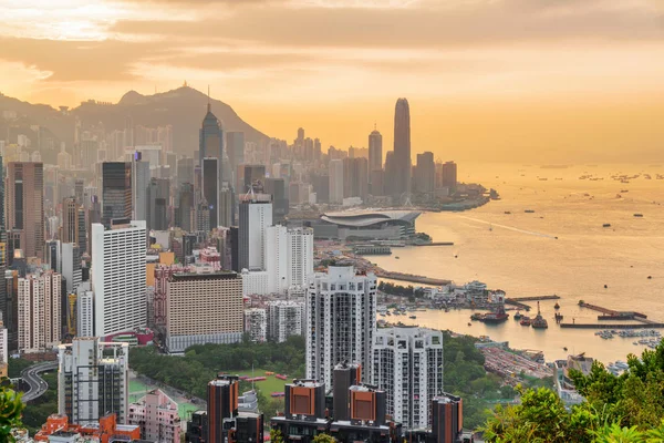 日落时香港岛的壮丽景色 — 图库照片