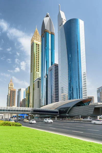 Beautiful view of skyscrapers at downtown of Dubai. UAE — Stock Photo, Image