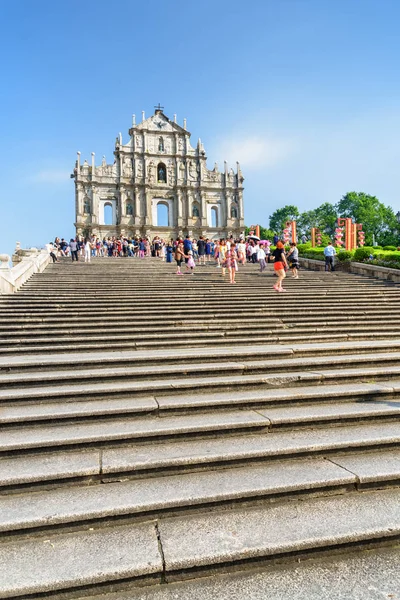 Prachtig uitzicht op de ruïnes van St. Paul's in Macau — Stockfoto