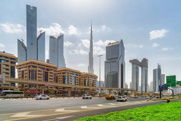 Scenic view of skyscrapers at downtown of Dubai, UAE — Stock Photo, Image